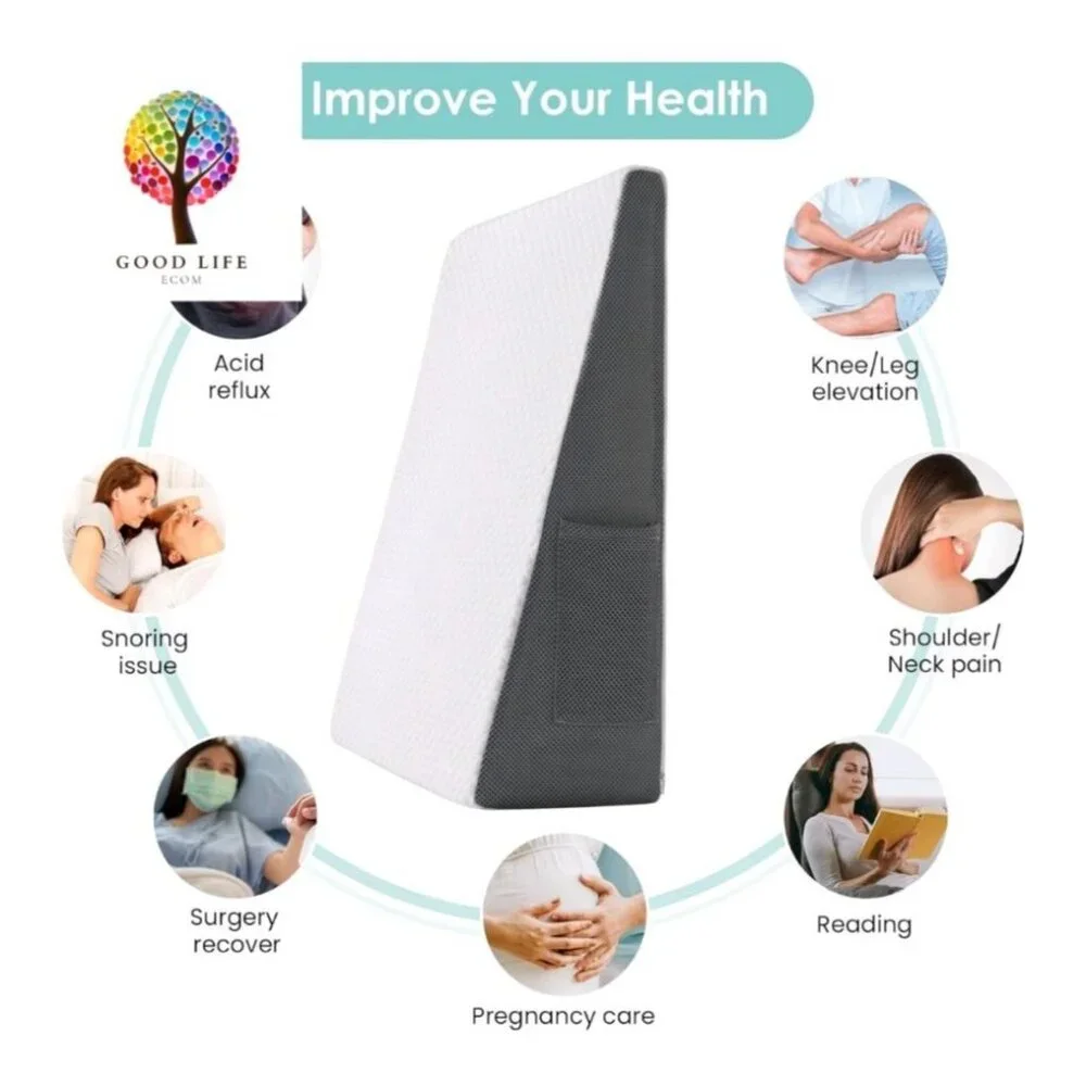 CozyMaker Memory Foam Bed Wedge Pillow 24 x 24 x 7.5